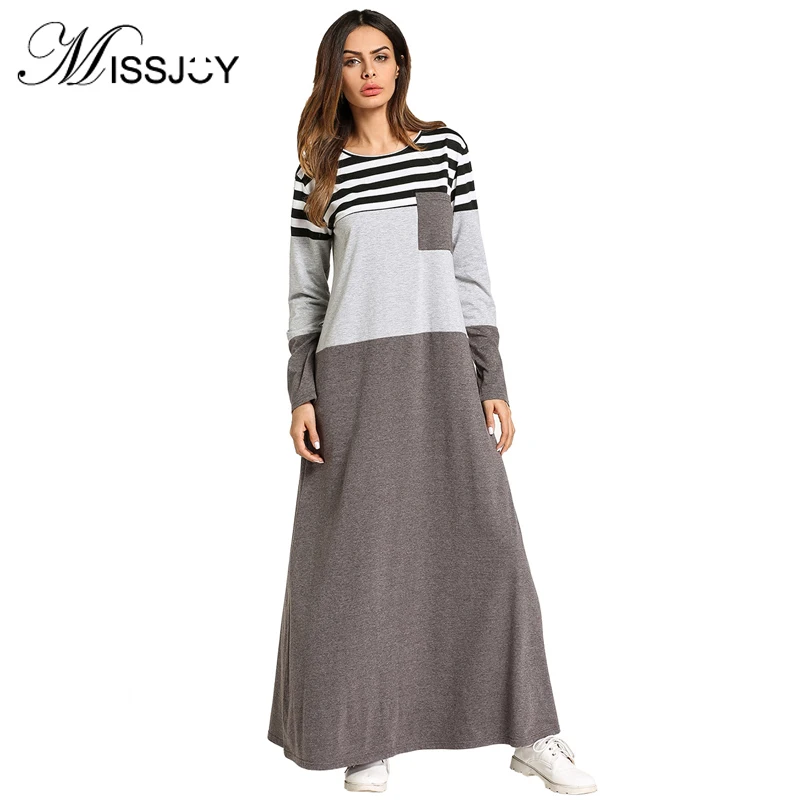 Мусульманское платье MISSJOY Дубай abaya женское мусульманское арабское полосатый