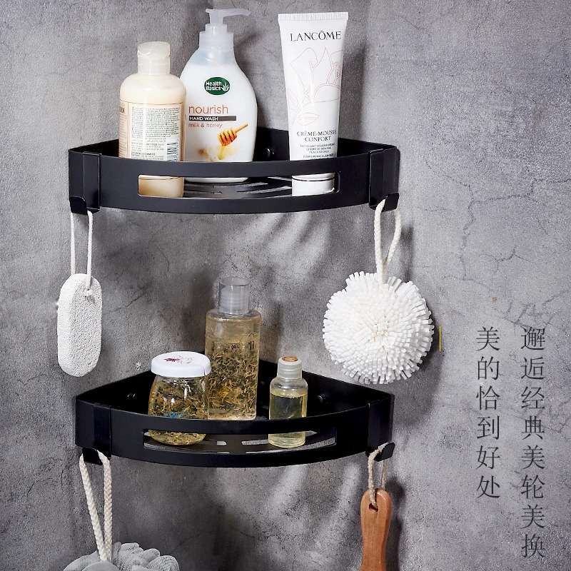 Набор подвесок для ванной черный держатель туалетной щетки утолщенная вешалка