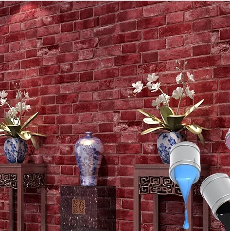 Китайские 3D имитация кирпичей обои фиолетовый кафе балкон кирпичная дорожка