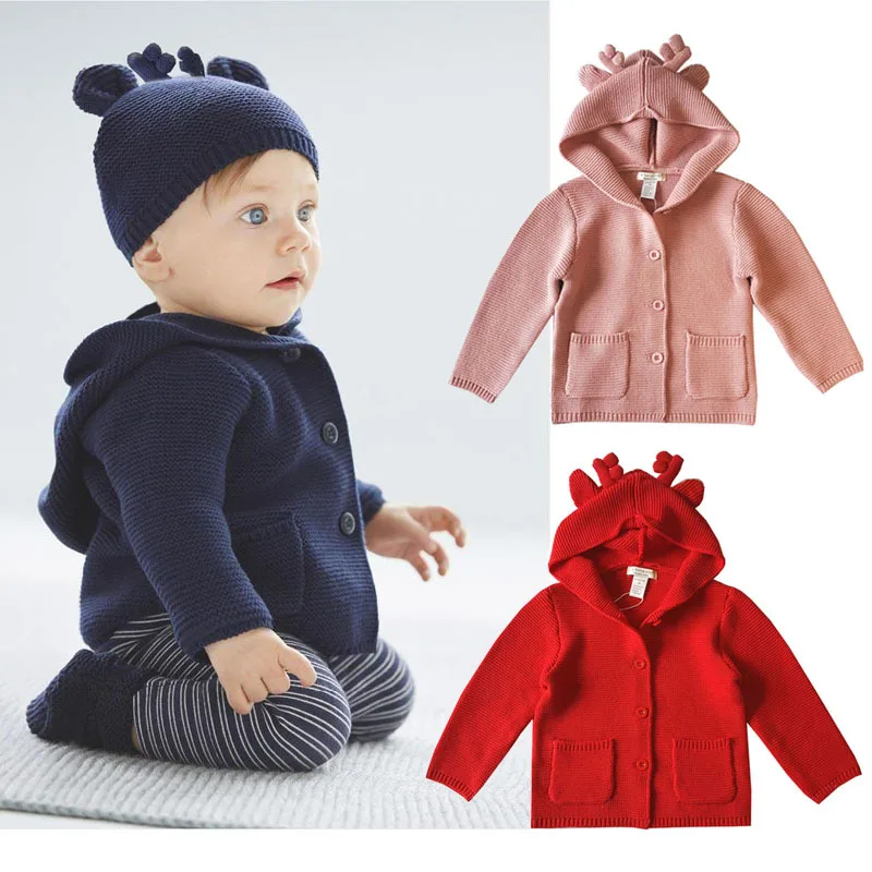 Детские свитер с лосем кардиган Рождественская верхняя одежда детское вязаное