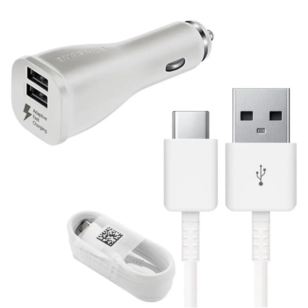Оригинальный samsung USB автомобиль Быстрая Зарядное устройство + 1 2 м Тип usb-C для Galaxy