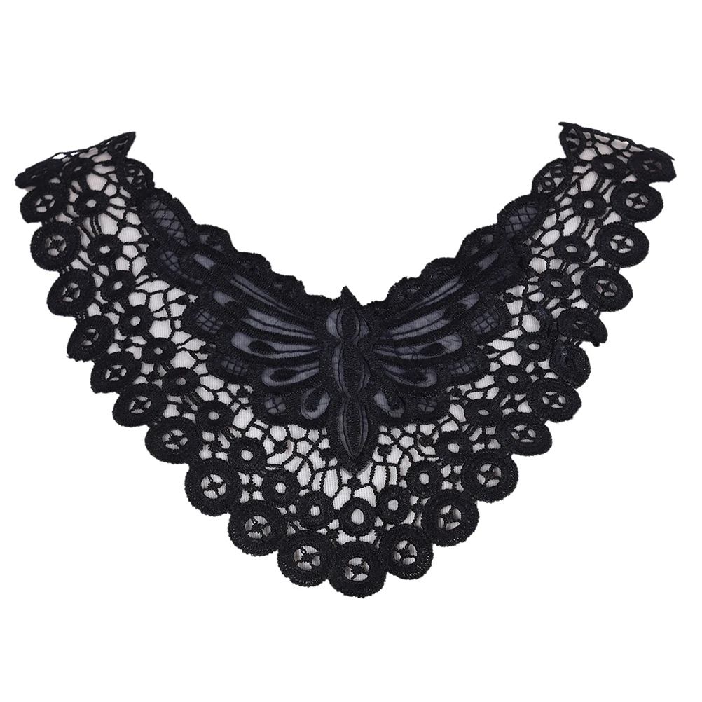 1 шт. Вышитый цветочный кружевной воротник отделка одежды вышитая аппликация|collar