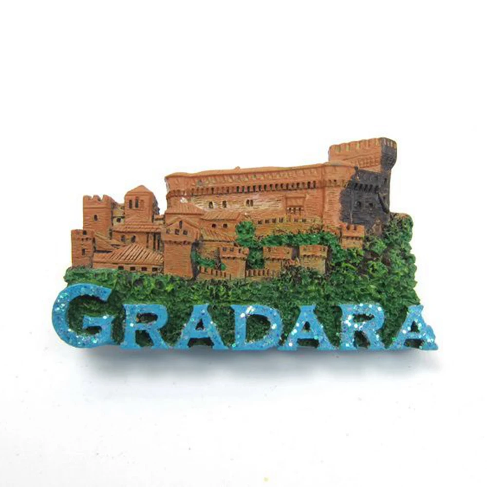 

Italy Gradara Tourist Souvenirs Fridge Magnets Colorful Handmade 3D Resin Refrigerator Magnetic Stickers Home Decor Decoration