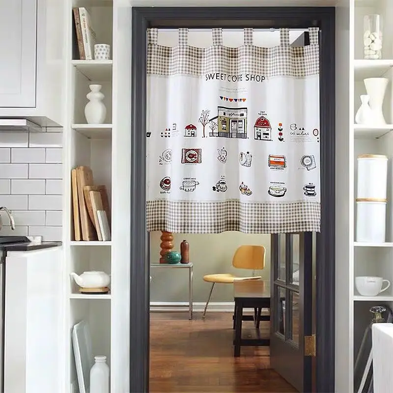 Настраиваемая декоративная занавеска Сладкая Кофейня из хлопка и льна в