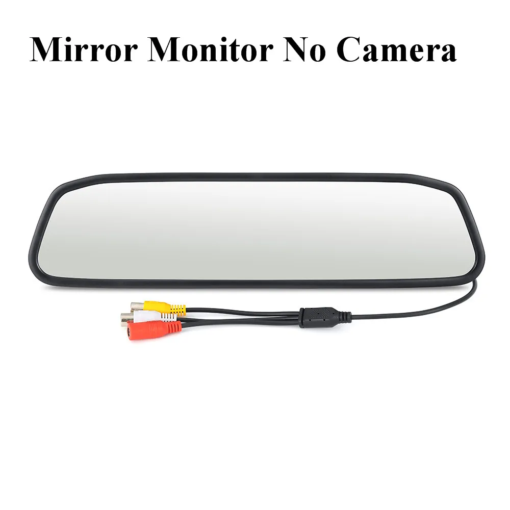 Monitor No Camera CCD HD водонепроницаемая система парковочных мониторов, 4 светодиодный камера заднего вида с ночным видением+ 4,3 дюймовый автомобильный монитор с зеркалом заднего вида - Название цвета: Monitor No Camera
