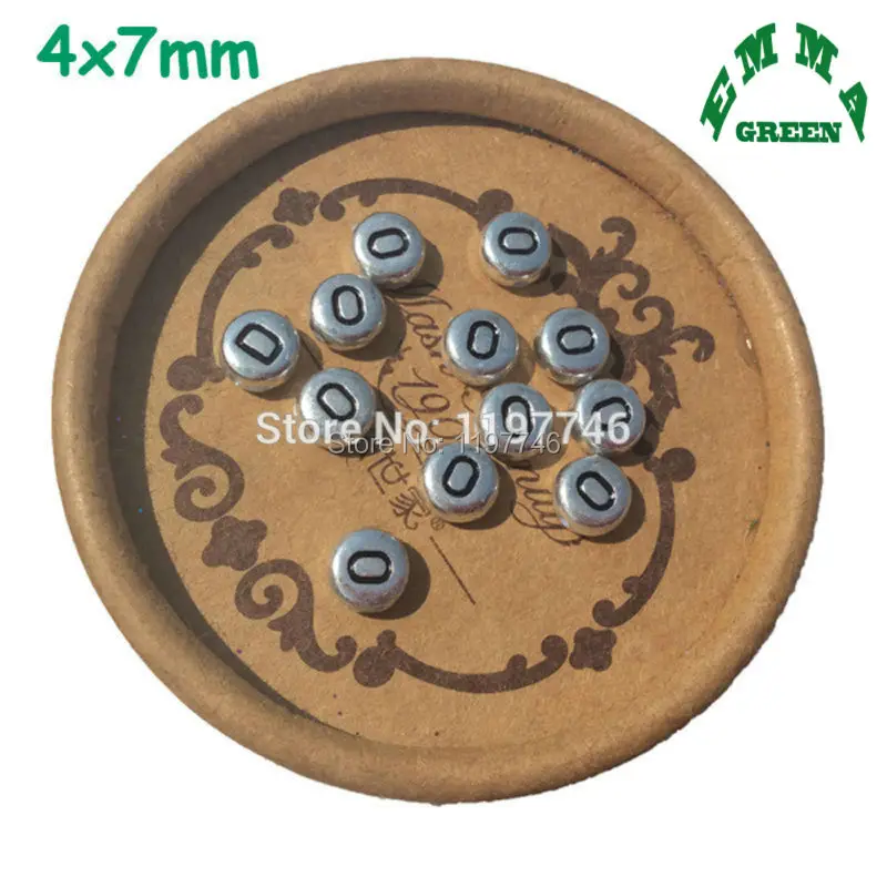 Алфавит круглые бусины Серебристые Акриловые зеркальные для рукоделия diy