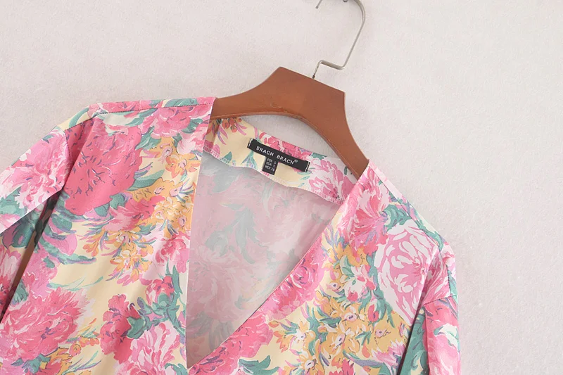 2019 женское модное платье трапециевидной формы с цветочным принтом повседневное