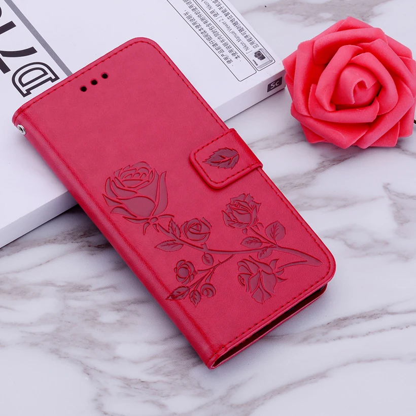 Розовый кожаный чехол кошелек с откидной крышкой для Oukitel C8 Fundas роскошный