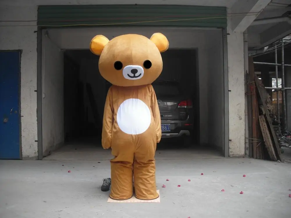 Медведь талисман костюмы талисмана Rilakkuma костюмы для взрослых на Хэллоуин для рождественской вечеринки