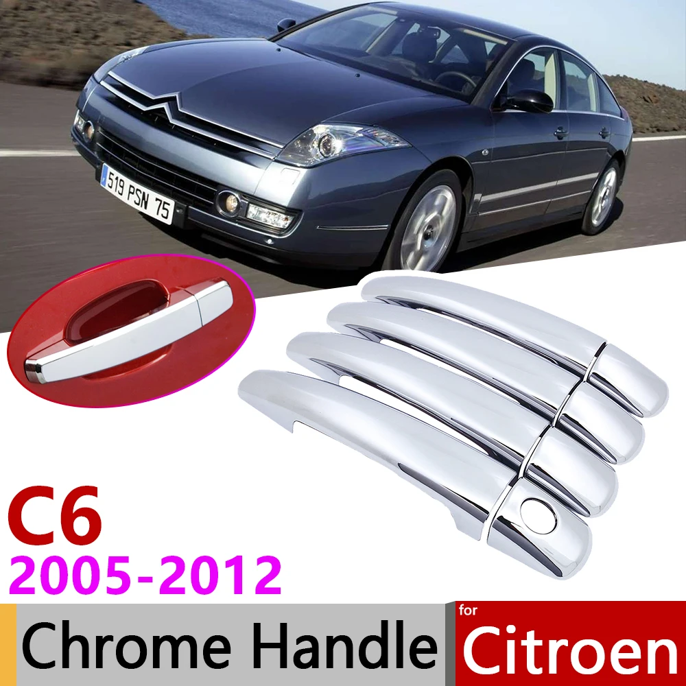 Для Citroen C6 2005 ~ 2012 хром крышка внешней дверной ручки аксессуары для автомобиля
