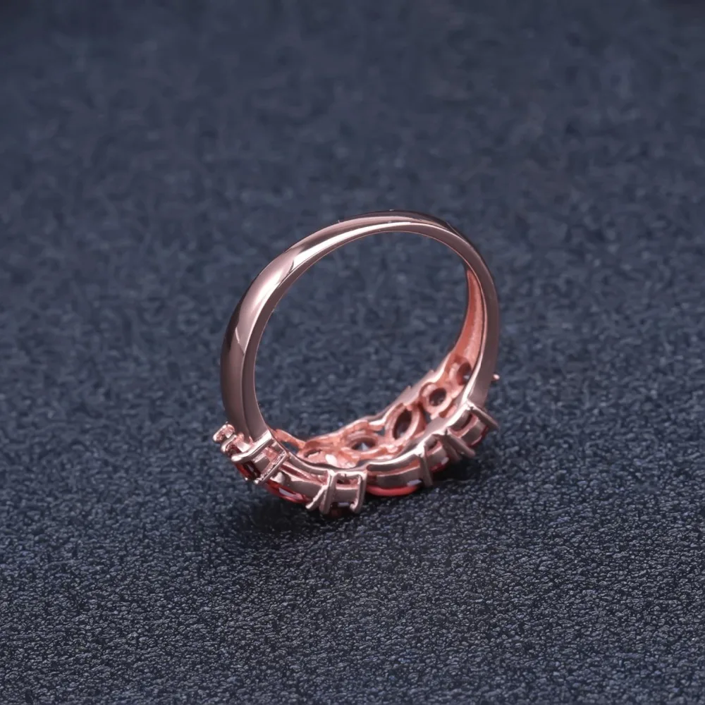 GEM'S BALLET 2.47Ct натуральный красный гранат драгоценный камень 925 пробы серебро Розовая позолота обручальное кольцо кольца для женщин хорошее ювелирное изделие