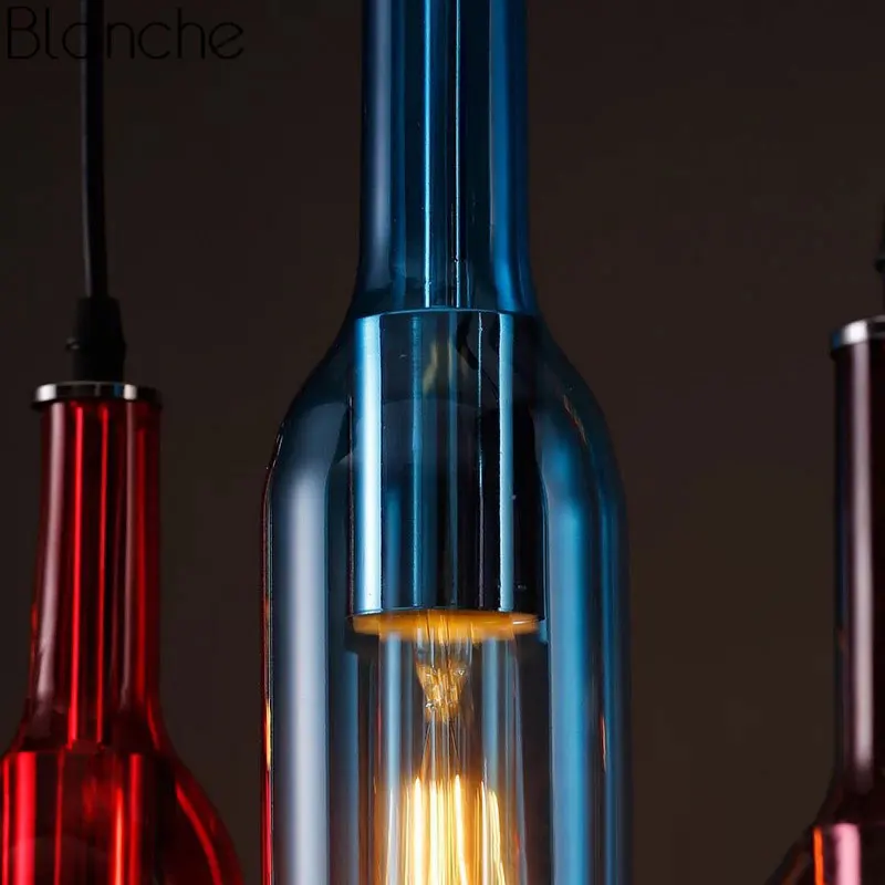 Современная пивная бутылка подвесные светильники Led витражная Подвесная лампа