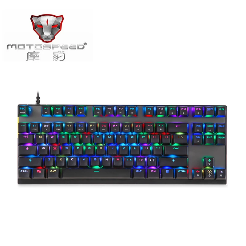 Оригинал Motospeed K82 87 ключ USB механическая клавиатура с 14 RGB Подсветка все Ключ анти
