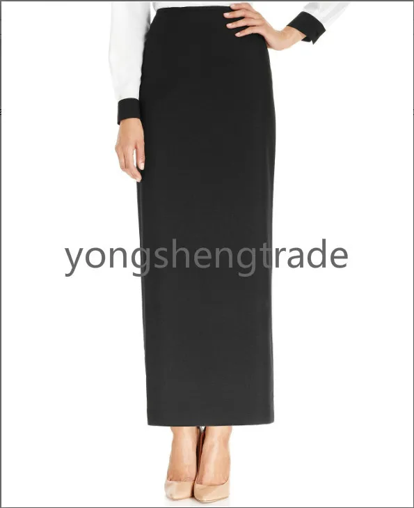 Женская одежда классическая прямая Длинная юбка на заказ с разрезом по центру