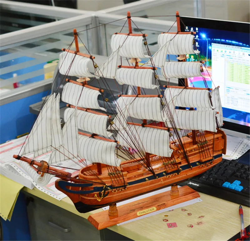 60 см Деревянный Парусный корабль большие поделки ручной работы