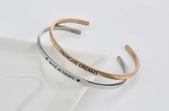 Китай оптовая продажа с фабрики Нержавеющая сталь Браслет манжета Inspried кавычки