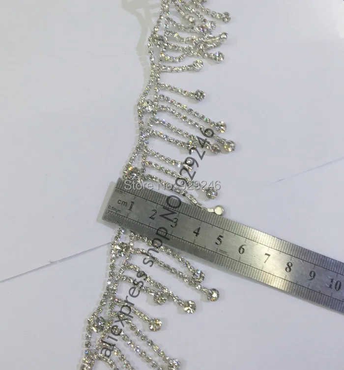 90 cm/pack серебро усеяны искусственными драгоценными камнями Прозрачный Стекло