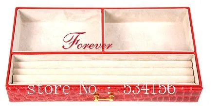 Роскошная большая 4 слойная Коричневая Кожаная Шкатулка для ювелирных изделий