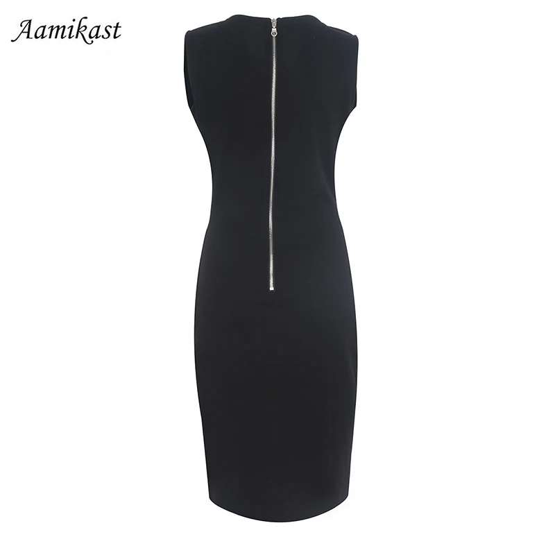 Женское вечернее платье-карандаш без рукавов с V-образным вырезом | Женская