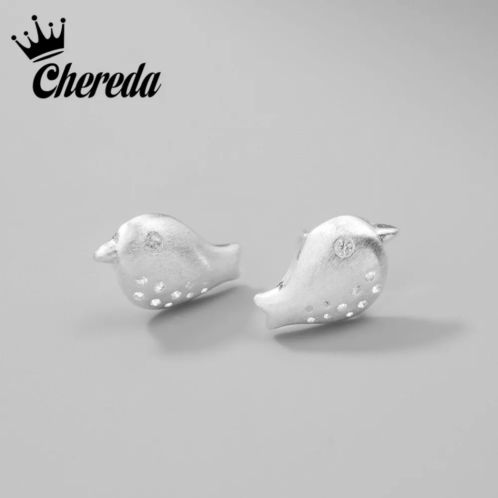 

Chereda 2017 Trendy Stud Earrings Double Lovely Bird Vintage Office Shape Accessories Tiny Animal Jewelry For Women Girls
