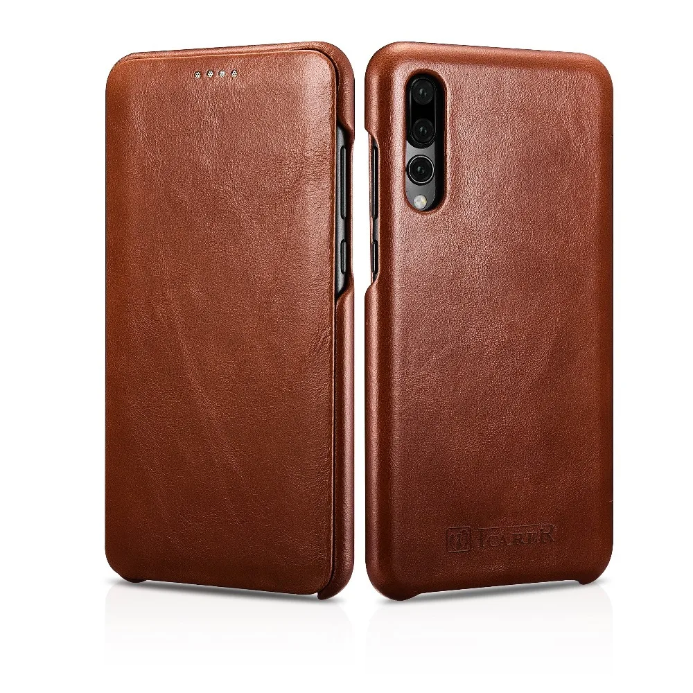 Icarer для huawei P20 Pro Чехол тонкий жесткий подлинный кошелек чехол для huawei P20 Флип Полный Защитный чехол для задней крышки чехол для телефона Funda Capa