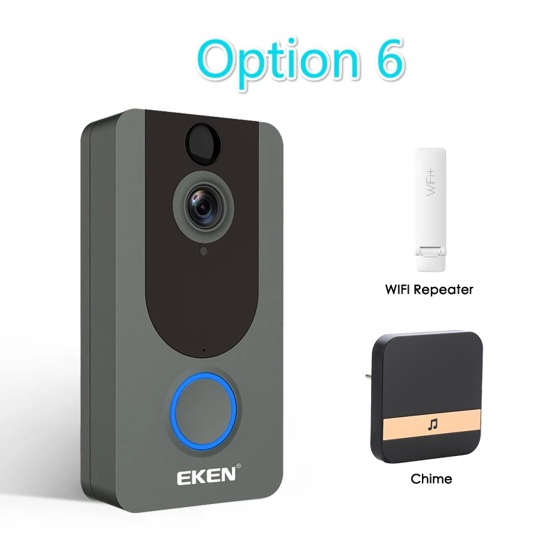 Eken V7 1080P смарт WiFi видео дверной звонок камера визуальный домофон с колокольчиком IP дверной звонок беспроводная домашняя камера безопасности - Цвет: Option 6