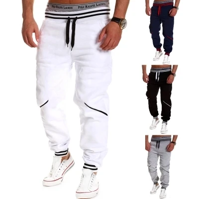 High quality 5 style pants 2015 embroidered logo applique fashion men sports casual trousers straight jeans set free | Мужская одежда