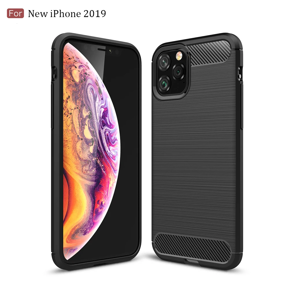 Силиконовый чехол для iPhone 11 2019 на Pro Max из углеродного волокна XR X Xs 8 7 6 6s Plus чехлы |