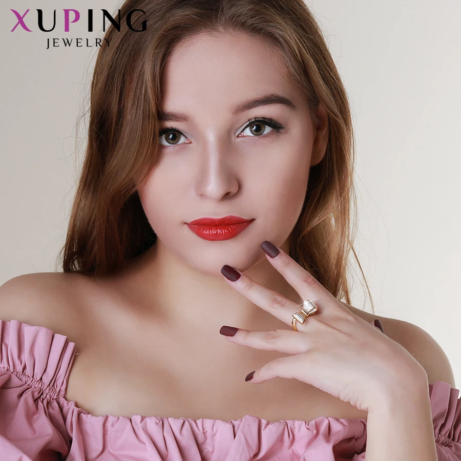 Xuping модные кольца, элегантные позолоченные кольца в форме банта, дизайн для женщин, подарки на день благодарения, S31-10023