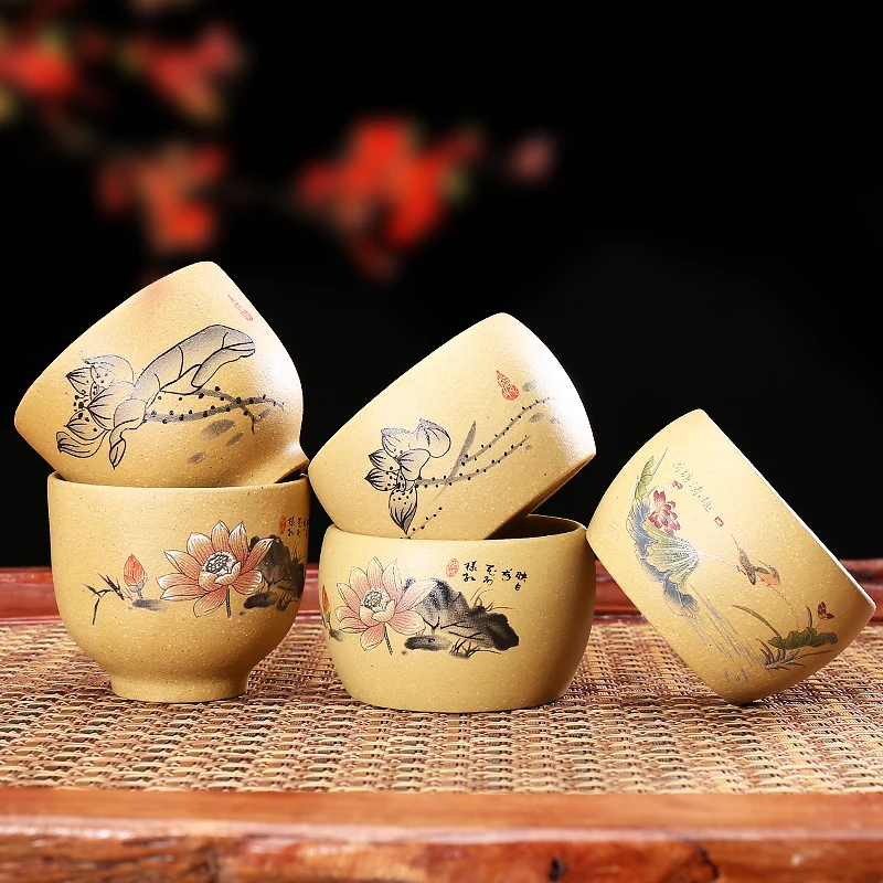 Оригинальная фиолетовая глиняная чашка для чая Исин 80 мл Офисная чайная