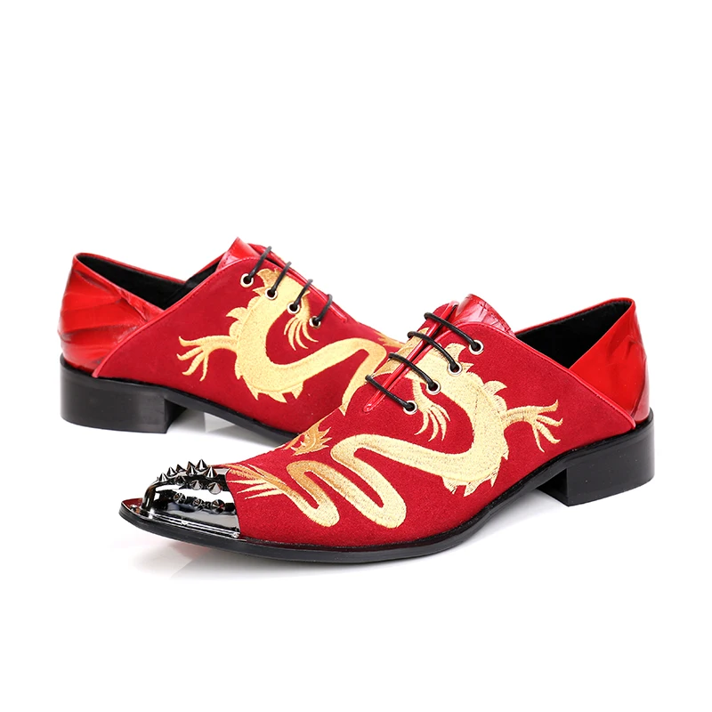 Christia Bella ручной работы Мужские модельные туфли с шипами ботинки металлическим