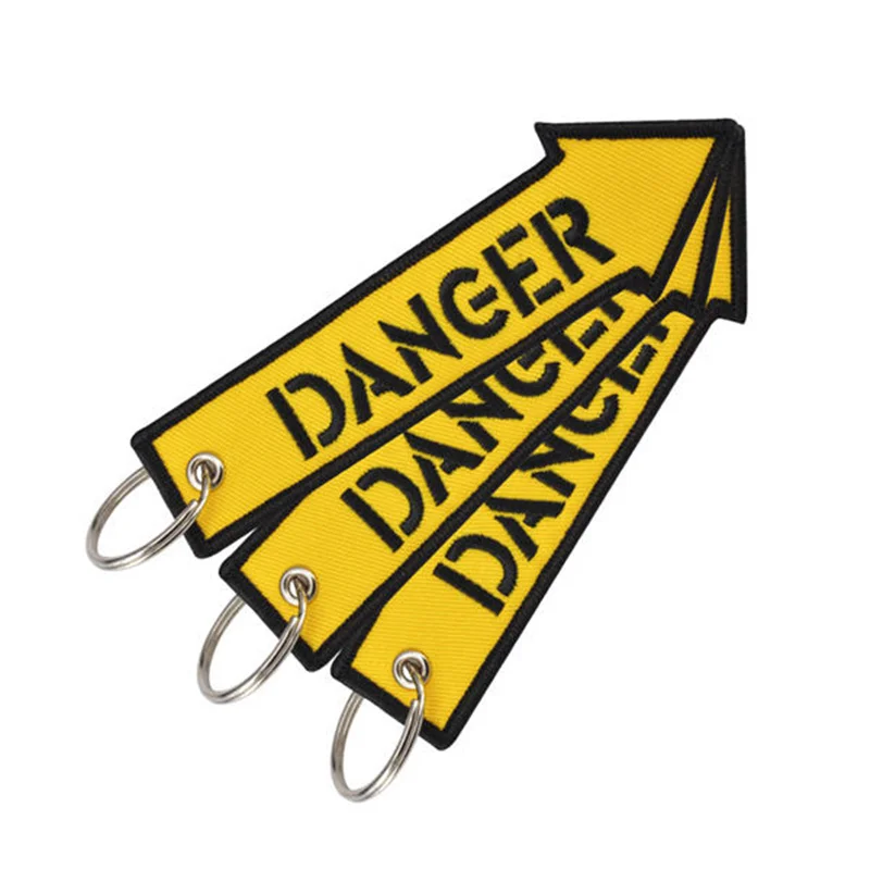 Doreen Box Danger Rescue Желтые Модные Рок бирки для связки ключей брелок Прямоугольник