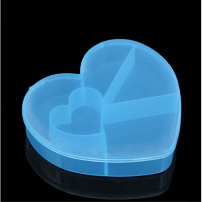 5 слотов в форме сердца пластиковая коробка для хранения Модный женский макияж