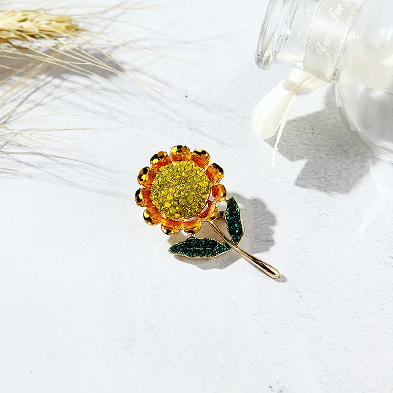 1 шт. подсолнечника эмалевая брошь нежного желтого цвета элегантные женские