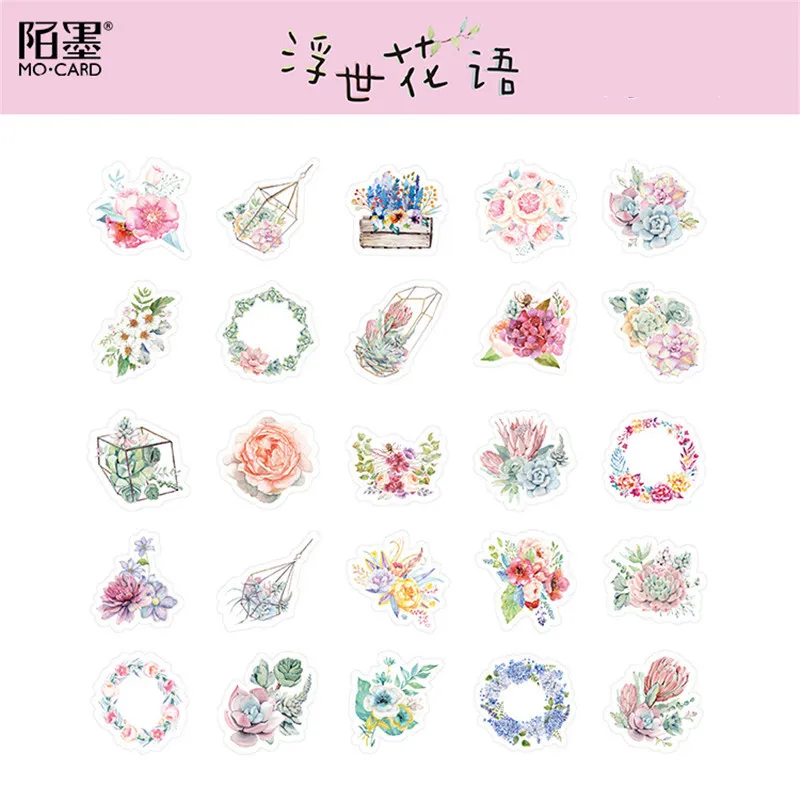 45 шт./упак. милые наклейки с цветами рукоделие альбомы для скрапбукинга журнал