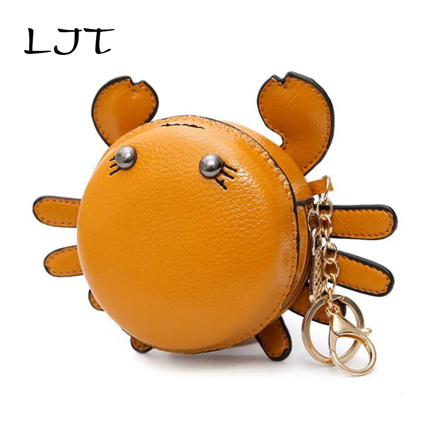 LJT маленьким крабом мешочек для монет, ключей маленькая сумочка для девушек милый мини-кулон мешок дети кошельки с персонажами мультфильмов известный бренд Портмоне monederos para mujer