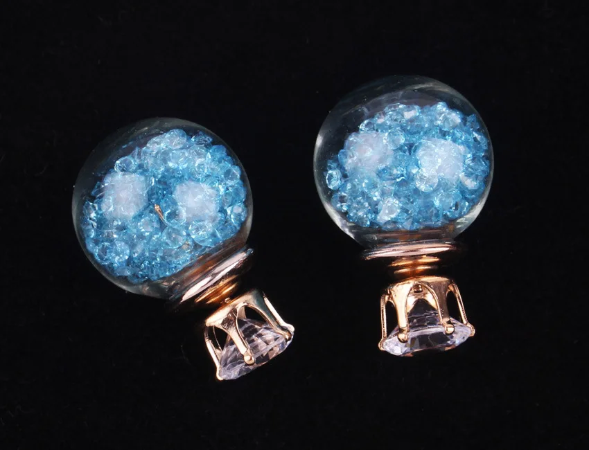 JINSE стеклянная лампа серьги Циркон Bijoux Мода 2016 новинка розовое золото цвет