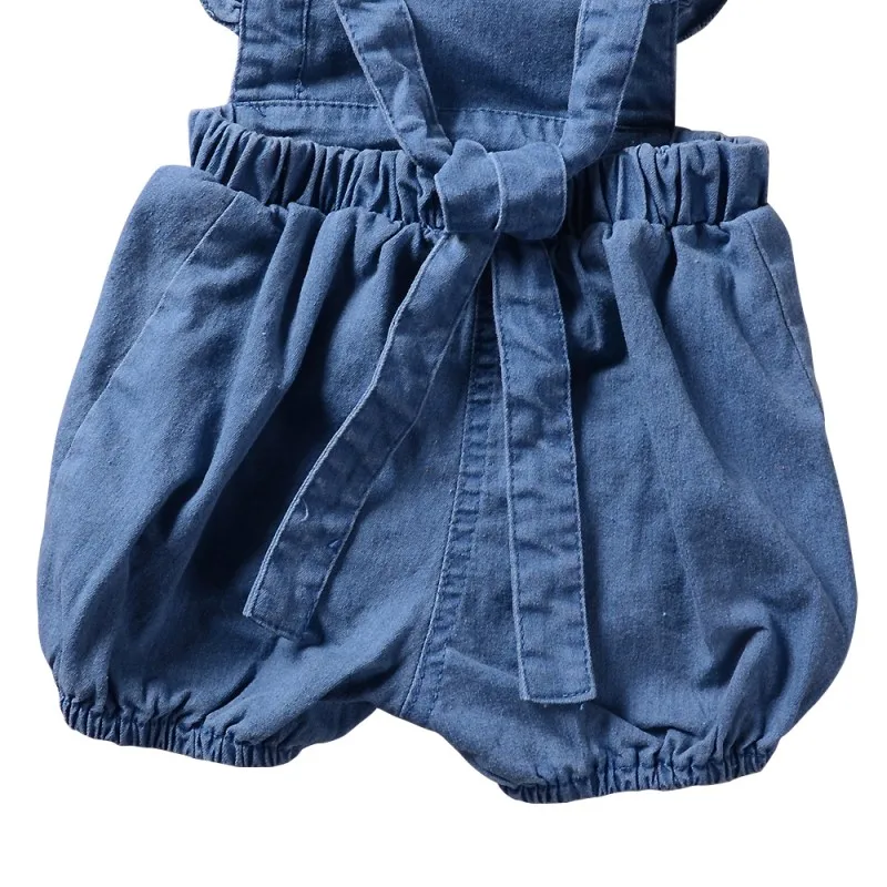 

Newborn Baby Jumpsuit Baby Girl Clothes Denim Sleeveless Shorts Harness Baby Clothing Set Summer