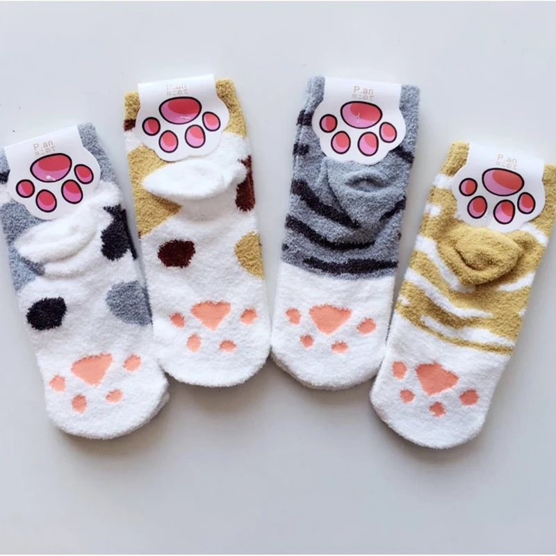 1 пара/Взрывные модели новые зимние женские носки кошачьи когти домашние тапочки