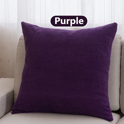 Purple 1 шт. 43*43 см, однотонная Вельветовая ткань, наволочка для подушки, наволочка для сидения автомобиля, домашний декор, диванная кровать, декоративная наволочка 40094 - Цвет: Purple