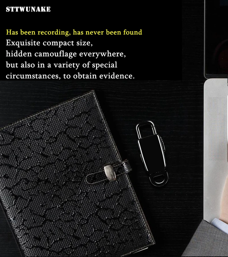 

STTWUNAKE mini Keychain hidden voice recorder Professional Digital 8GB HD noise reduction Time stamp Audio Recorder Dictaphone