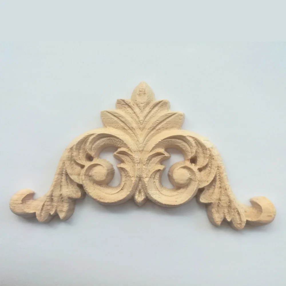 

Wood Carved Long Applique Frame Corner Onlay Unpainted Furniture Home Decor Decoration Accessories Door Deco Figurine