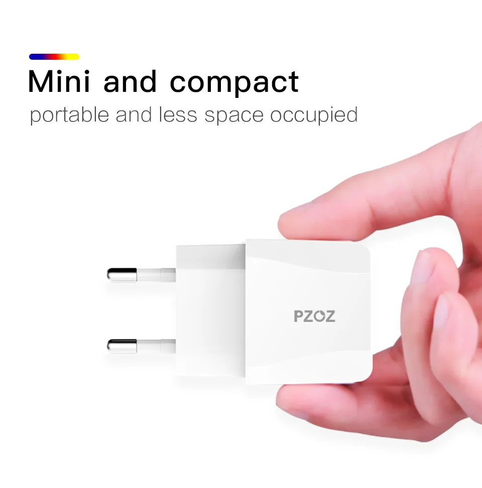 PZOZ Адаптер зарядного устройства с двойным Usb 2a 5v Портативное зарядное устройство для путешествий Usb Smart Mobile Phone Eu Plug для iphone ipad samsung Xiaomi 9