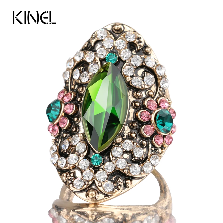 Kinel 2017 новые модные богемные кольца для женщин цветное золото винтажное
