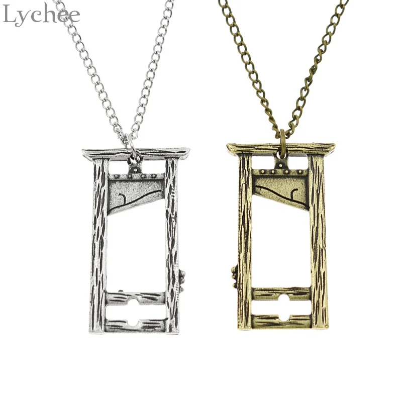 Lychee Трендовое ожерелье Guillotine из сплава золотого и серебряного цвета, ожерелье с подвеской, унисекс, цепочка, ожерелье, подарок