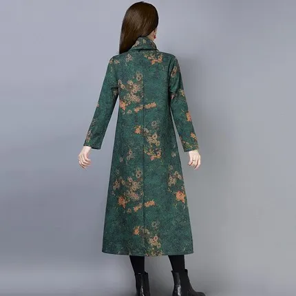 Женское шерстяное платье бархатное в стиле ретро на осень и зиму 2019 | Женская