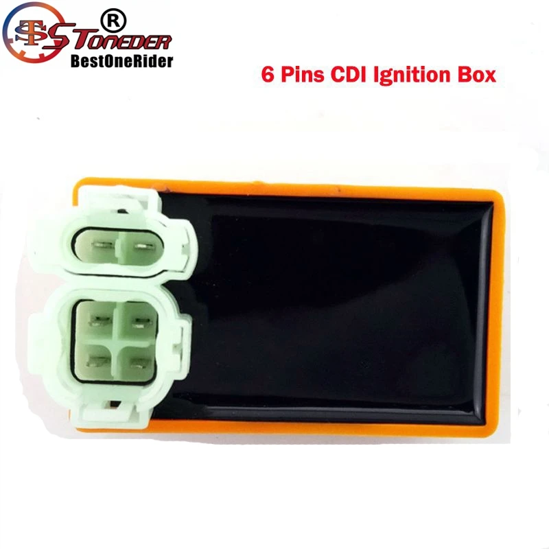 STONEDER 6 Pin AC зажигания CDI Коробка для GY6 50cc 125cc 150cc 139QMB 157QMJ двигатель китайский