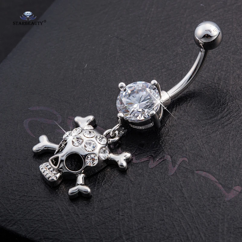 Серьги Starbeauty для пирсинга живота украшение с круглым прозрачным драгоценным