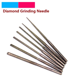 15 шт. 2,35 мм хвостовик алмазная шлифовальная головка с декоративными швами, перфорирующая игла буровые коронки для металла, камня нефрита резьба вращающихся инструментов Dremel