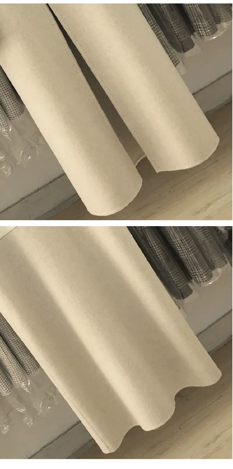 Vicuna Двусторонняя Куртка элегантное женское Шерстяное Пальто осеннее Новое кашемировое пальто модное женское шерстяное длинное пальто ветровка HJ50